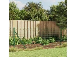 Cerca de Malha de Arame com Estacas de Fixação 1.1X10 M Verde VIDAXL