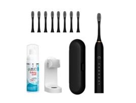 Escova de Dentes Elétrica HHZ Ultrassônica 8 Cabeças de Escovasuportemala de Viagemmousse de Limpeza