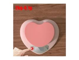 Balança De Cozinha Electrónica Portátil Em Forma De Coração Cor-De-Rosa 2Kg WT-33