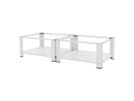 Conjunto de 2 Máquinas de Lavar Roupas Pedestal com Prateleiras Extraíveis Aço Branco Ml Design