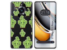 Capa de silicone transparente Realme 11 Pro / 11 Pro+ Plus 5G Design Cactus Drawings TUMUNDOSMARTPHONE