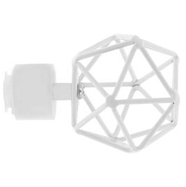 2 terminais de varão GEOMETRIC EASYFIX D28CM BRANCO MATE