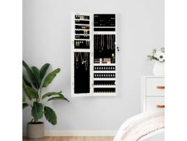 Móvel para Joias de Parede Espelhado 30X8.5X106 Cm Branco VIDAXL