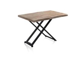 Mesa de centro elevable Lada Fit, duehome, 80 cm (ancho), Roble - Negro, Roble - Blanco, Roble Honey - Negro