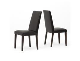 Conjunto de 2 Cadeiras Zen Dark Brown Pés em Madeira Maciça Cor Wengué BOX FURNITURE