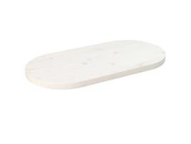 Tampo de Mesa Oval 60X30X2.5 Cm Madeira de Pinho Maciça Branco VIDAXL