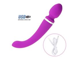 Vibrador poderoso de cabeça dupla de 10 velocidades para mulheres (roxo) OEMG