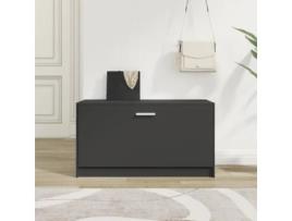 VIDAXL Banco Sapateira 80x24x45 cm Derivados De Madeira Preto