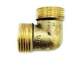 Adaptador Cotovelo Macho de Latão para Tubo de Água, Conector de União Roscado BSP de 3/4 Polegada