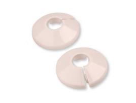 2 Peças de Revestimento em PVC Branco para Tubo de Radiador de 16 mm - Roseta