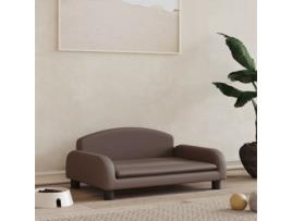 Cama para Cães 70X45X30 Cm Couro Artificial Castanho VIDAXL