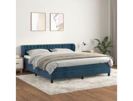 Cama Box Spring VIDAXL (Azul - Veludo - 203 x 163 x 88 cm)
