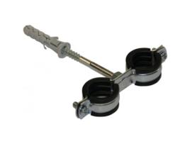 Abra Grampos de Tubo de Metal Duplo Antivibração com Forro de Borracha para Tubos de 20-24 mm ...