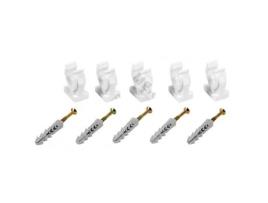 Conjunto de 5 Clips de Tubo Abertos para Fixação Única de 15 mm - Clips de Plástico com Fixações