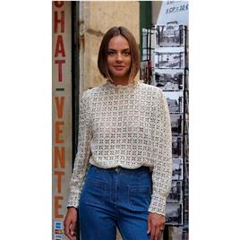 La Petite Etoile Blusa COSETTE, gola subida, mangas compridas, bordada