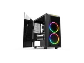 Caixa de Pc Mini Torre Micro Atx com Painel de Vidro GAMDIAS Talos E1 Rgb