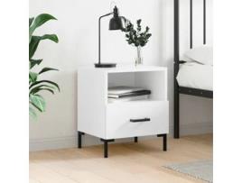 Mesa de Cabeceira Derivados de Madeira Branco Brilhante VIDAXL