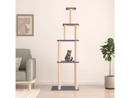 Árvore P- Gatos com Postes Arranhadores Sisal 183Cm Cinza-Escuro VIDAXL