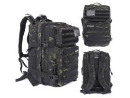 Mochila Tática ELITRAINX 25L Preto Camuflagem
