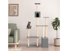 Árvore P- Gatos com Postes Arranhadores Sisal 180 Cm Cinza-Claro VIDAXL