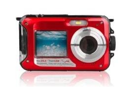 Máquina Fotográfica Compacta À Prova D'Água Hd 1080P À Prova de Choque com 24 Milhões de Pixels de Tela Dupla Dc Com