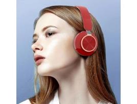 Auscultadores Bluetooth Headband Folding Retractable Game Red