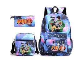 Naruto Mochila KOHREE Estudante Conjunto de Três Peças