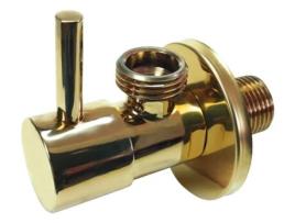 Válvula de Torneira de 1/2 x 1/2 Polegada BSP em Latão Dourado para Mangueira de Lavatório com Alavanca Longa