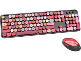 Teclado + Rato ELKUAIE Sem Fio Colorido (Inglês)