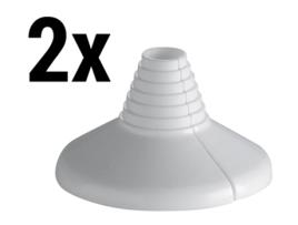 2x Roseta de Plástico Branca para Tubo de Água - Diâmetro Universal 10-22 mm