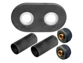 Colar Grafite 2X Conectores Pex Conjunto de Máscara Radiador Cobertura Decorativa Aquecedor