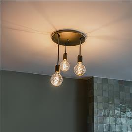 Smart plafondlamp zwart incl. 3 Wifi G95 - Facil