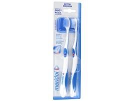 Escova de dentes média Duo-Pack cor: azul e vermelho MERIDOL