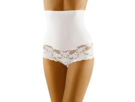 Slips de Mulher WOLBAR Hipster Corpete Alta Modelador Renda Branco (M)