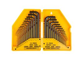 Mount de 30 Peças de Chaves Allen Hexagonais de Aço