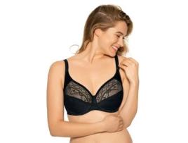 Soutien de Mulher GAIA Soft Underwear Lingerie Side Stays Preto (80D)