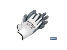 Blíster de guante de nitrilo 100 % impregnado de pu gris talla 8 venta unitaria