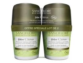 Desodorante Cítrico Frescor Anti-Manchas Roll-On Bio Lote 2 X 50 Ml 24H SANOFLORE