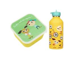 Caixa De Lanche + Garrafa De Água Infantil - Cães Skatistas Draeger