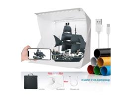 Caixa Fotografia Produto Box 40X40 com Iluminação e 6 Fundos F