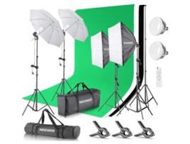 Kit Estúdio Fotografia Softboxes Led 3 Fundos Algodão 3X6M NEEWER