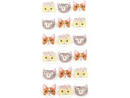 Conjunto 18 Adesivos GRAINE CRÉATIVE Gatos Mini