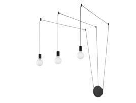Candeeiro de Teto Habitat com Três Pontos de Luz Ajustáveis Cabos Pretos