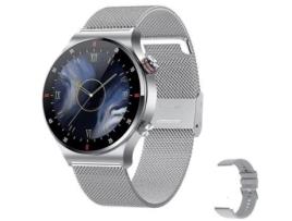 Smartwatch hombre LIGE QW33 plata + correa extra