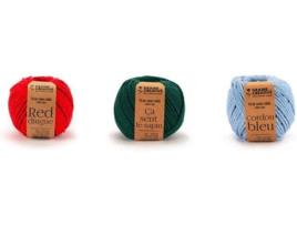 3 Bobinas de Fio de Algodão GRAINE CRÉATIVE para Macramé - Verde-Azul-Vermelho