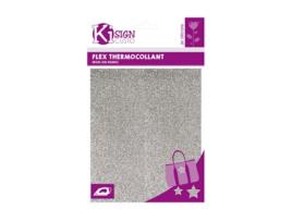 Glitter Fusible Flex Prata 15 X 20 Cm Youdoit