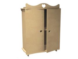 Guarda-roupa de boneca de madeira MDF para decorar Gomille