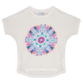 Desigual  T-Shirt mangas curtas IGUALADA  Branco Disponível em tamanho para rapariga. 11 / 12 ans,13 / 14 ans,9 / 10 ans.Criança > Menina > Roupas > Camiseta  
