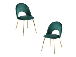 Pack 2 Cadeiras PRESENTES MIGUEL Dawa Gold Veludo Verde