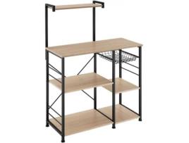 Móvel de Cozinha CRAWLEY Ajustável em altura 90x40x131,5cm Carvalho